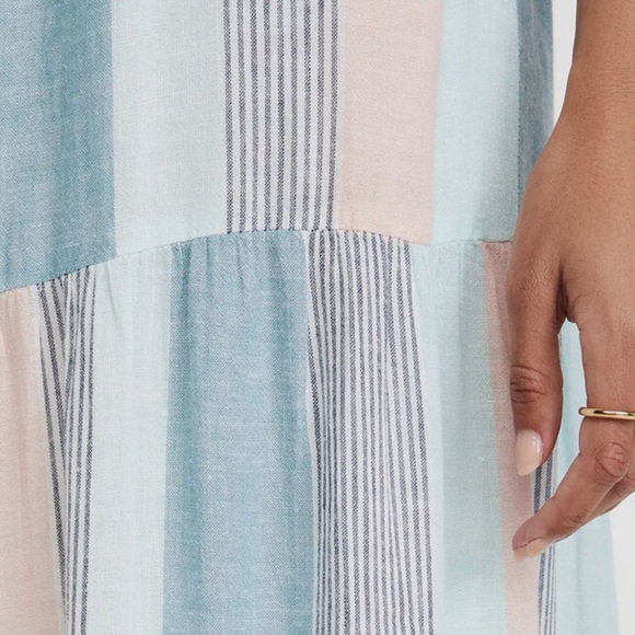 NWOT  RAILS Adora Sleeveless Linen Blend Midi Dress in Highland Stripe - Picture 7 of 12